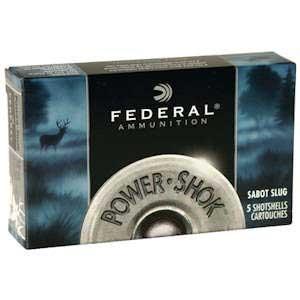 Federal Power-Shok Sabot Slug 20 ga 2 3/4" MAX 7/8 oz Slug 1450 fps - 5/box