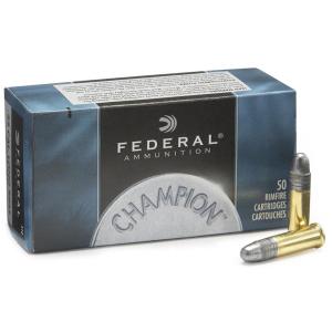 Federal Champion Training 22 Long Rifle Rimfire Ammo - 22 Long Rifle 40gr Lead Round Nose 50/Box
