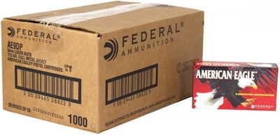 Federal Premium Centerfire Handgun Ammunition 9 mm Luger 115 Grain Full Metal Jacket Centerfire Pistol Ammo 100 Rounds AE9DP100 029465062477