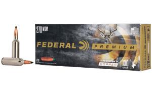 Federal Premium Vital-Shok, .270 Winchester Short Magnum,Trophy Copper BT, 130 Grain, 20 Rounds P270WSMTC1
