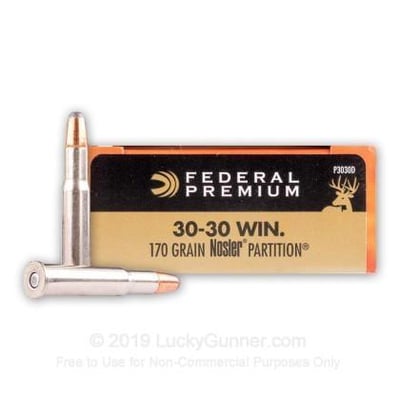 Federal Premium Vital-Shok Nosler Partition, .30-.30 Winchester, NP, 170 Grain, 20 Rounds P3030D