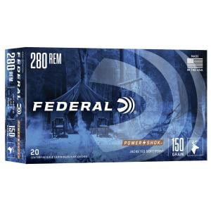 Federal Power-Shok Rifle Ammunition .280 Rem 150 gr SP 2890 fps - 20/box 