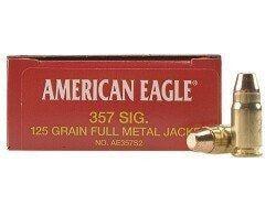 Federal American Eagle .357 Sig 125 Grain Full Metal Jacket 50rds Per Box (AE357S2) Police Trade In- FREE SHIPPING ON ORDERS OVER $200