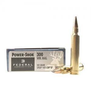 Federal Power-Shok Rifle Ammunition .300 Win Mag 180 gr SP 2960 fps - 20/box 300WBS