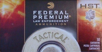 Federal Premium Law Enforcement 9mm +P 124gr HST JHP 50rds 029465098063