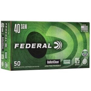 Federal Ballisticlean Frangible Handgun Ammuntion .40 S&W 125gr RHT 1300 fps 50/ct 
