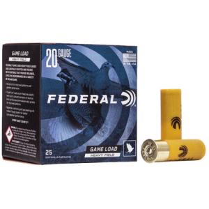 Federal Game Load Upland Heavy Field 20 Gauge Ammo 2-3/4" Shell #8 Shot 1165 fps 250 Rounds 029465106881