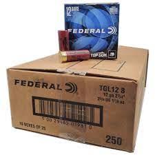 Federal Ammo Top Gun Target Load 12 Gauge 2-3/4" 1-1/8 Oz #8 Lead Shot 1145 fps 250 Rd./Case TGL12 8