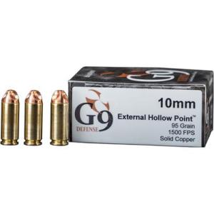 G9 Defense 10mm Ammo 95 Grain Hollow Point Brass Cased 20 Rounds