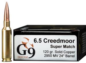 G9 Defense 6.5 Creedmoor 120 Grain Super Match Brass 20 Rounds