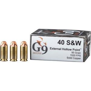 G9 Defense .40 S&W Ammo 95 Grain Hollow Point Brass Cased 20 Rounds