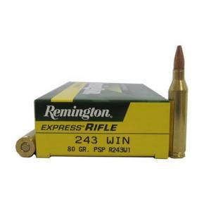 Remington High Performance Rifle Ammo 243 Winchester 80gr Pointed Sp - 243 Winchester 80gr Pointed Soft Point 20/Box