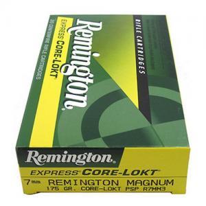 Remington Core-Lokt Ammo 7mm Remington Magnum 175gr Pointed Sp - 7mm Remington Magnum 175gr Pointed Soft Point 20/Box R7MM3
