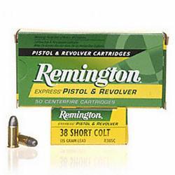 Remington Express .38 Short Colt Handgun Ammo 125 Grain LRN Bullet 730 fps 50 Rounds 