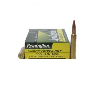 Remington Core-Lokt Ammo 338 Win Mag 250gr Pointed Sp - 338 Winchester Magnum 250gr Pointed Soft Point 20/Box