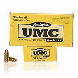 Remington Ammo UMC .32 Auto ACP Metal Case 71 Grain FMJ 905 fps 500 Rd./Case 047700169217
