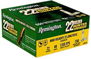 Remington Golden Hunter .22LR 40 gr PHP 550rds Rimfire Ammo for High-Volume Shooting - R21253