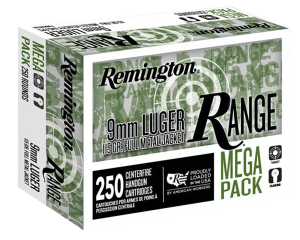 Remington Ammunition R23965 Remington Range 9mm Luger Handgun 250 Per Box
