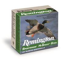 Remington Sportsman Hi-Speed Ammunition 12 Gauge 3" 1-1/4 oz #1 Non-Toxic Steel Shot Case of 250 (10 Boxes of 25) 047700341118