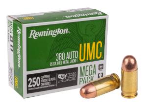 Remington UMC Handgun Ammunition Mega Pack, .380 ACP, 95-gr, FMJ, 250 Rounds 047700386102