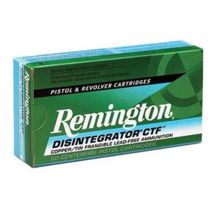 Remington Disintegrator 9mm +P Ammo 100 Grain CTF Copper Tin Frangible Lead Free 1300 fps 50 Rounds 