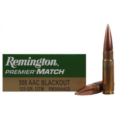 Remington Premier Match Rifle Ammunition .300 AAC Blackout 125 gr OTM 2215 fps 20/ct