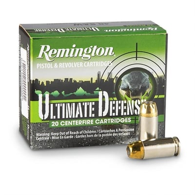Remington Hd Ultimate Defense Ammo 9mm Luger 124gr Bjhp - 9mm Luger 124gr Brass Jacketed Hollow Point 20/Box