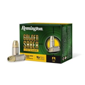 Remington 9mm Luger Ammunition Golden Saber Defense 9mm Luger +P 124 Gr Brass Jacket 27603 27603