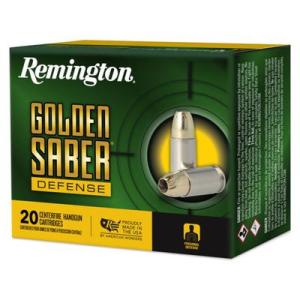 Remington Golden Saber Defense 38 Special +P 125 Grain Brass Jacketed Hollow Point Nickel-Plated Cased Pistol Ammunition 20 Rounds 27606 047700488905