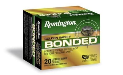 Remington Golden Saber Bonded .357 SIG 125 Grain Bonded Jacketed Hollow Point Centerfire Pistol Ammo 20 Rounds 29407