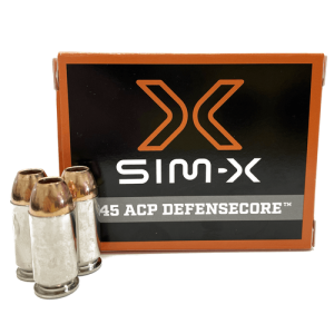 SIM-X DefenseCore 45 ACP 72 Gr Lead-Free Hollow Point (Box)