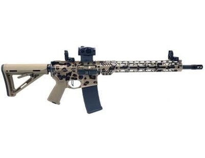 Palmetto State Armory Custom 16" Nitride 1/7 13.5" Cross-Cut MLOK Rifle Sig Romeo 5 & MBUS Sight Set Cheetah