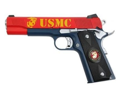 Palmetto State Armory PSA Custom USMC 1911 Pistol w/Enameled Medallion Grips 3 Magazines Soft case & Watertight Storage Case