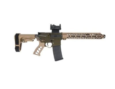 PSA Custom Timber Creek M-Lok SBA3 Pistol w/ 3.5lb Curved Trigger & AMBI Safety Romeo 7 ODG