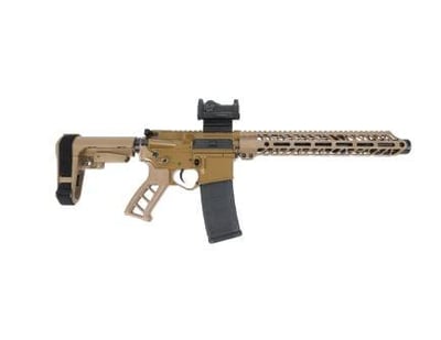 PSA Custom Timber Creek M-Lok Sba3 Pistol w/3.5Lb Curved Trigger, Ambi Safety, Romeo 7- Coyote