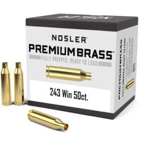 Nosler Brass Cases Centerfire Rifle 243 Winchester Brass 50 Per Box 10105