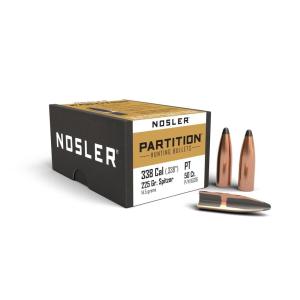 Nosler Partition Bullets - 338 Caliber (0.338'''') 225gr Spitzer 50/Box
