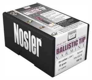 Nosler Nosler Ballistic Tip Bullets - 20 Caliber (0.204") 32gr Spitzer 100/Box 35216