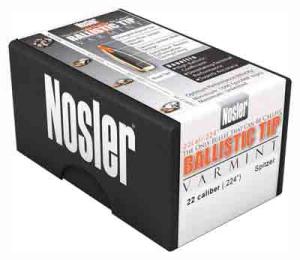 Nosler Ballistic Tip Varmint 22 Caliber (0.224") Spitzer Bullets - 22 Caliber (0.224") 40gr Spitzer 100/Box 054041395106