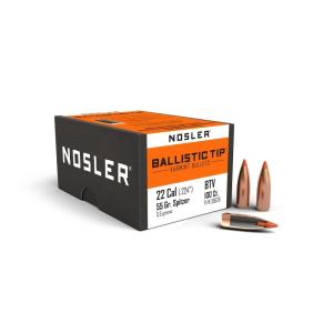 Nosler Ballistic Tip Varmint 22 Caliber (0.224") Spitzer Bullets - 22 Caliber (0.224") 55gr Spitzer 100/Box 39526