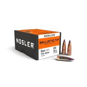 Nosler Ballistic Tip Varmint Bullets 243 Caliber, 6mm (243 Diameter) 70 Grain Spitzer Boat Tail Box of 100 054041395328