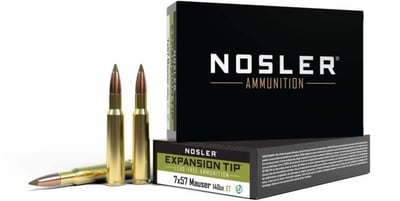 Nosler E-Tip Rifle Ammunition 7X57 Mauser 140gr. E-Tip 2700 fps 20/ct