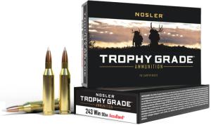 Nosler Trophy Grade Rifle Ammunition .243 Win 90 gr AB 3100 fps - 20/box