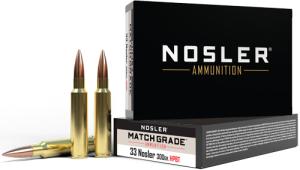 Nosler Match Grade 33 Nosler Ammo - 33 Nosler 300gr Custom Competition Spitzer 20/Box 60031