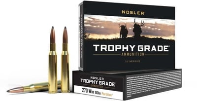 Nosler .270 Winchester Ammo .270 Winchester Partition 150 Grain Brass Cased 20 Rounds Model: 61235