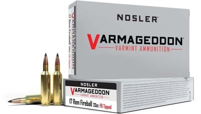 Nosler Varmageddon 17 Rem Fireball 20gr FB Tipped 20rd Box