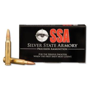 Silver State Armory Ammunition 5.56x45mm NATO 77 Grain Nosler Custom Competition Hollow Point Boat Tail Box of 20