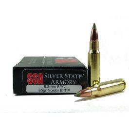 SSA 6.8mm SPC 85gr Nosler E-Tip Ammunition 20rds - 75015