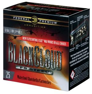 Federal Premium Black Cloud FS Waterfowl Shotgun Shells with FliteControl FLEX Wad - 12 Gauge - BB - 3" - 25 Rounds
