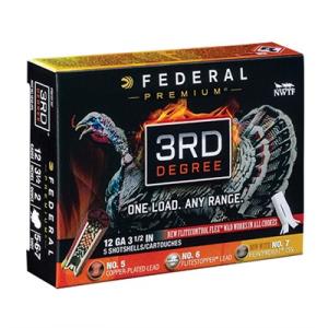 Federal Premium, 3rd Degree with Heavyweight TSS, 12 Gauge, 3", 1 3/4 oz. Shot Shells, 5 Rounds